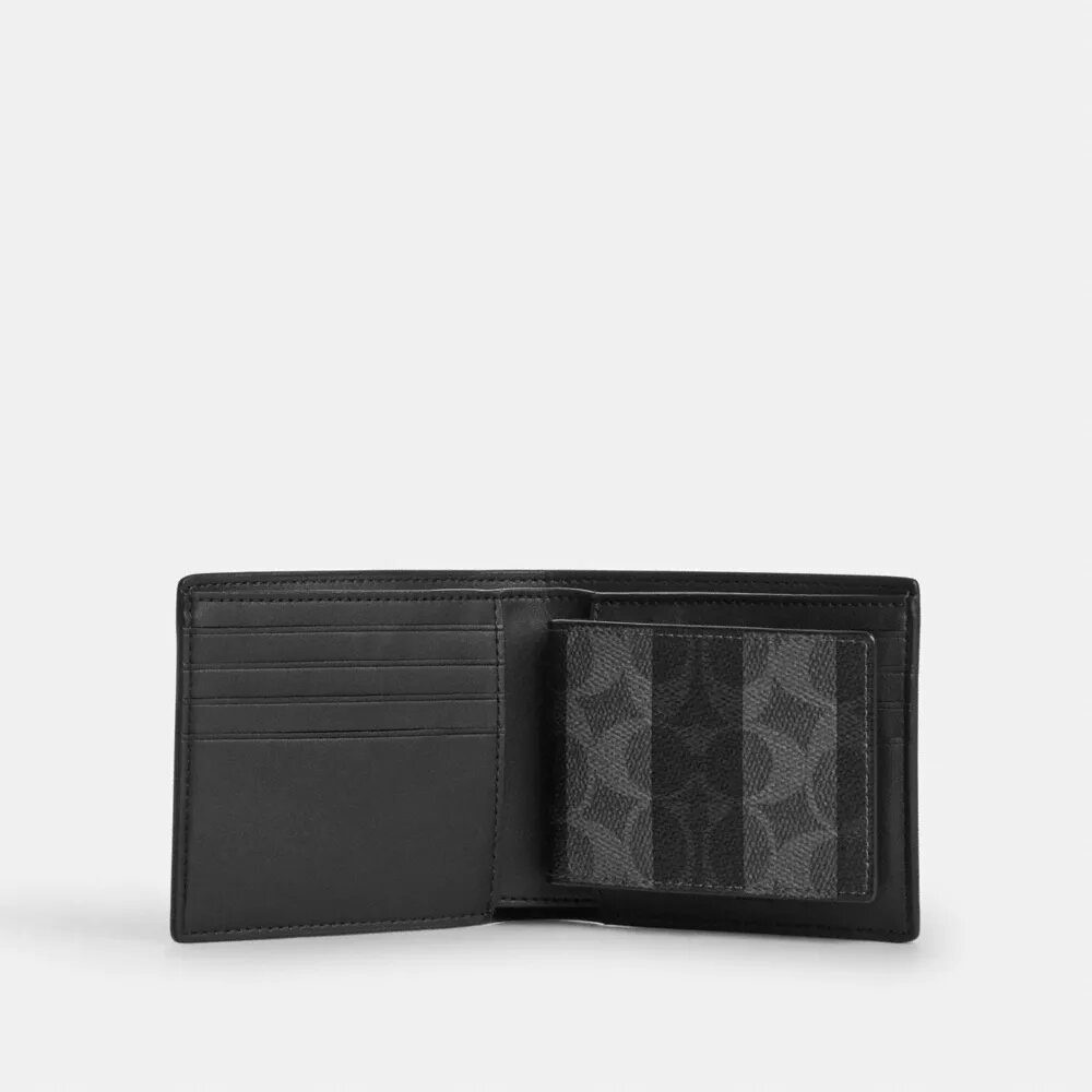 3-i-1-lommebok i Signature Canvas med striper