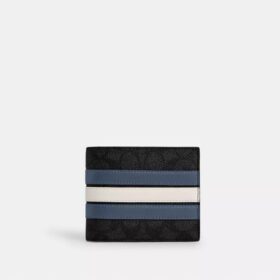3-i-1-lommebok i Signature Canvas med Varsity Stripe