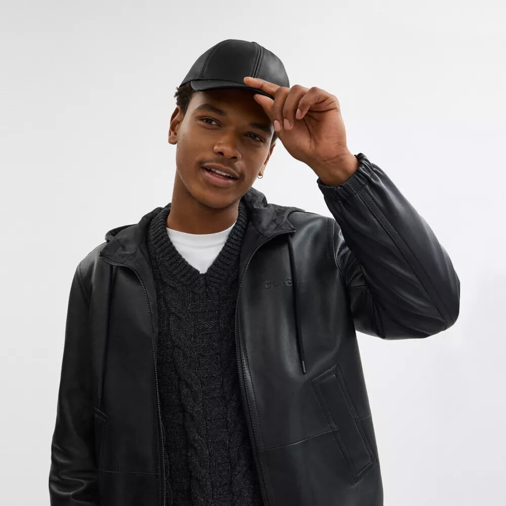 Baseballcap i skinn