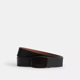 Belt i eske med plakett og selespenne, kan kuttes til ønsket lengde og er vendbart, 38 mm