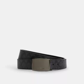 Belt i eske med plakett og selespenne, kan kuttes til ønsket lengde og er vendbart, 38 mm
