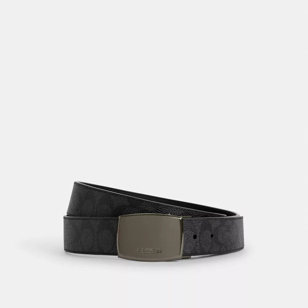 Belt i eske med plakett og selespenne, kan kuttes til ønsket lengde og er vendbart, 38 mm