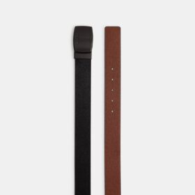 Belt i eske med plakett og selespenne, kan kuttes til ønsket lengde og er vendbart, 38 mm