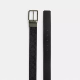 Belt i eske med plakett og selespenne, kan kuttes til ønsket lengde og er vendbart, 38 mm
