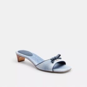 Bow Kitten Hælsandaler i Loved Denim