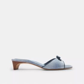 Bow Kitten Hælsandaler i Loved Denim