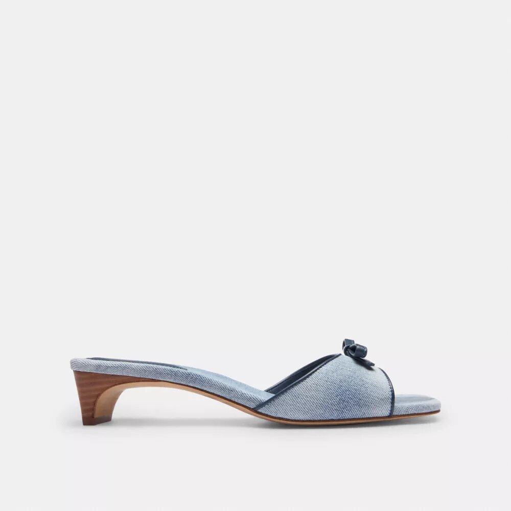 Bow Kitten Hælsandaler i Loved Denim