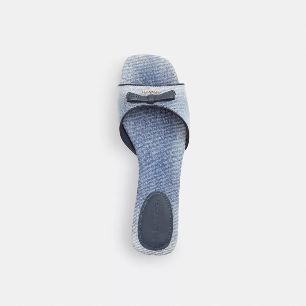 Bow Kitten Hælsandaler i Loved Denim
