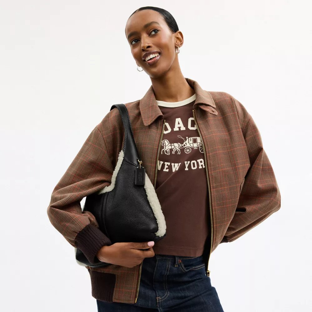 Brooklyn skulderveske 28 i shearling