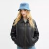 Bucket-hatt i denim med brodert Coach-skrift
