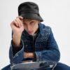 Bucket-hatt i skinn
