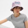 Bucket-hatt med Coach-skrift og blomstertrykk