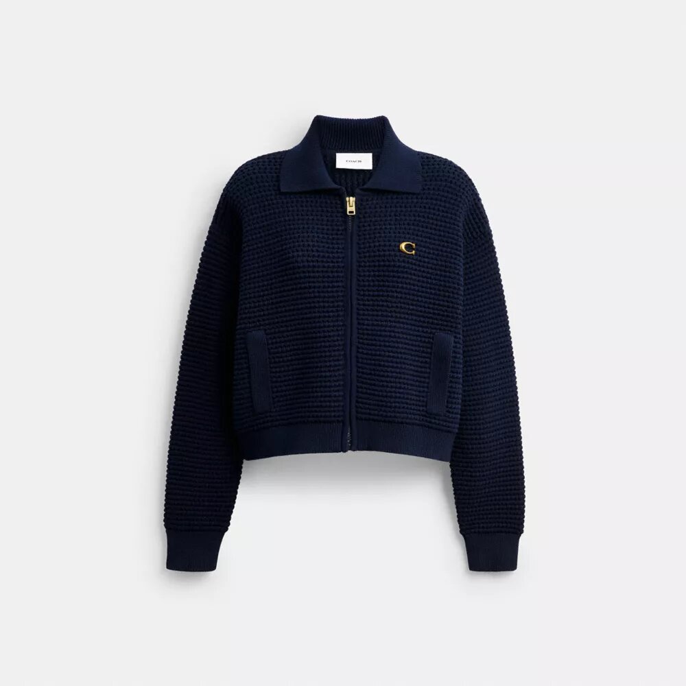 Cardigan med glidelås foran
