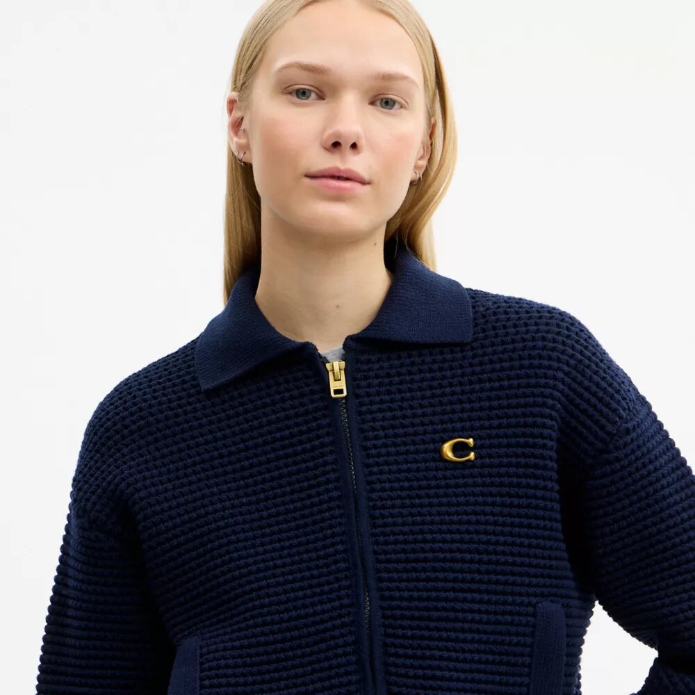 Cardigan med glidelås foran