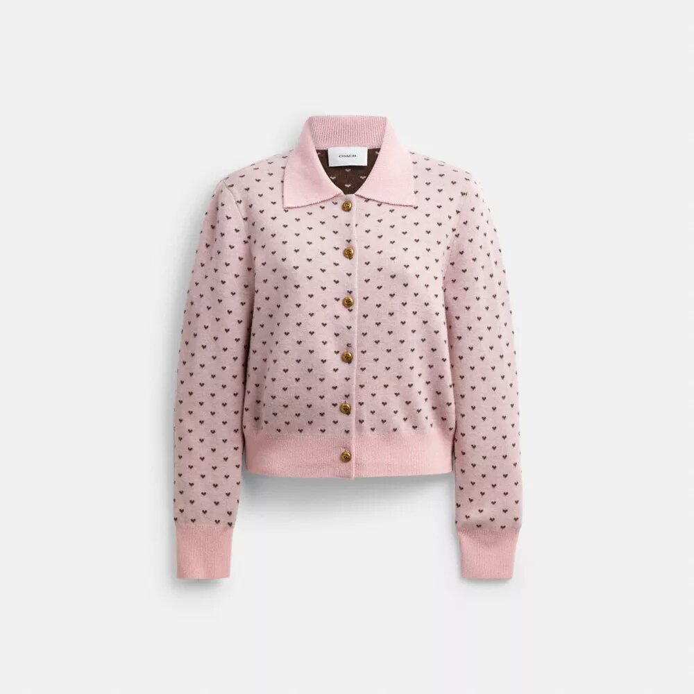 Cardigan med krympede hjerter