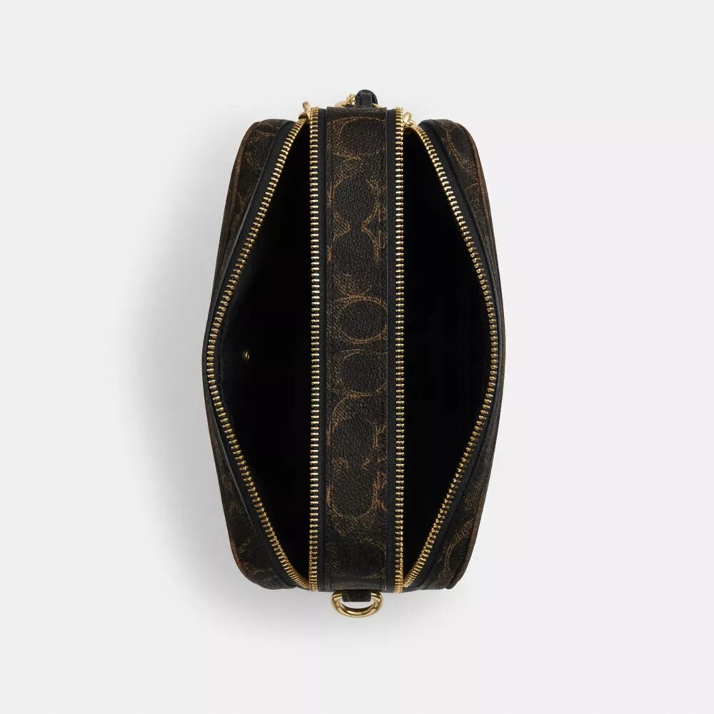 Carey-crossbody-veske i «Loved»-Signature Canvas med anheng