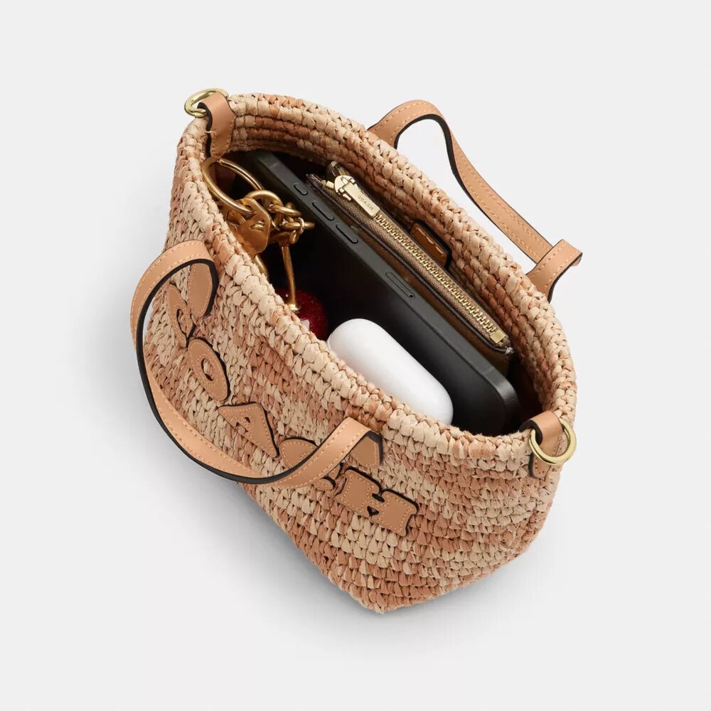 City Mini-tote-veske med gingham-mønster