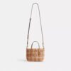 City Mini-tote-veske med gingham-mønster