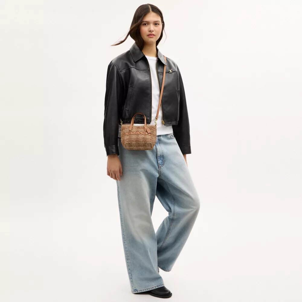 City Mini-tote-veske med gingham-mønster