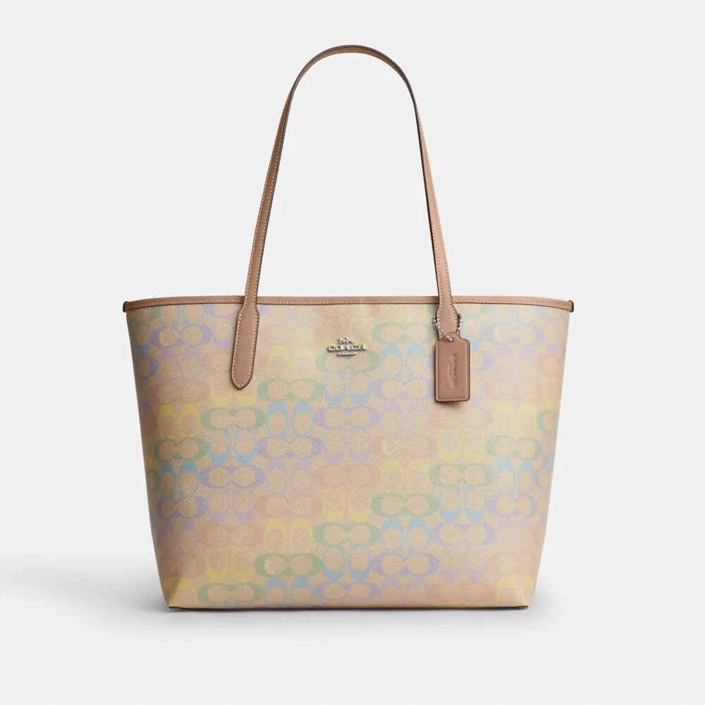 City-tote-veske i Rainbow Signature Canvas