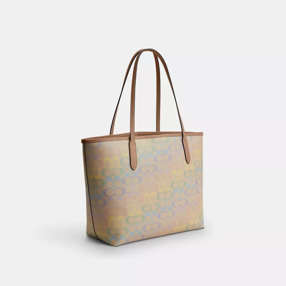 City-tote-veske i Rainbow Signature Canvas