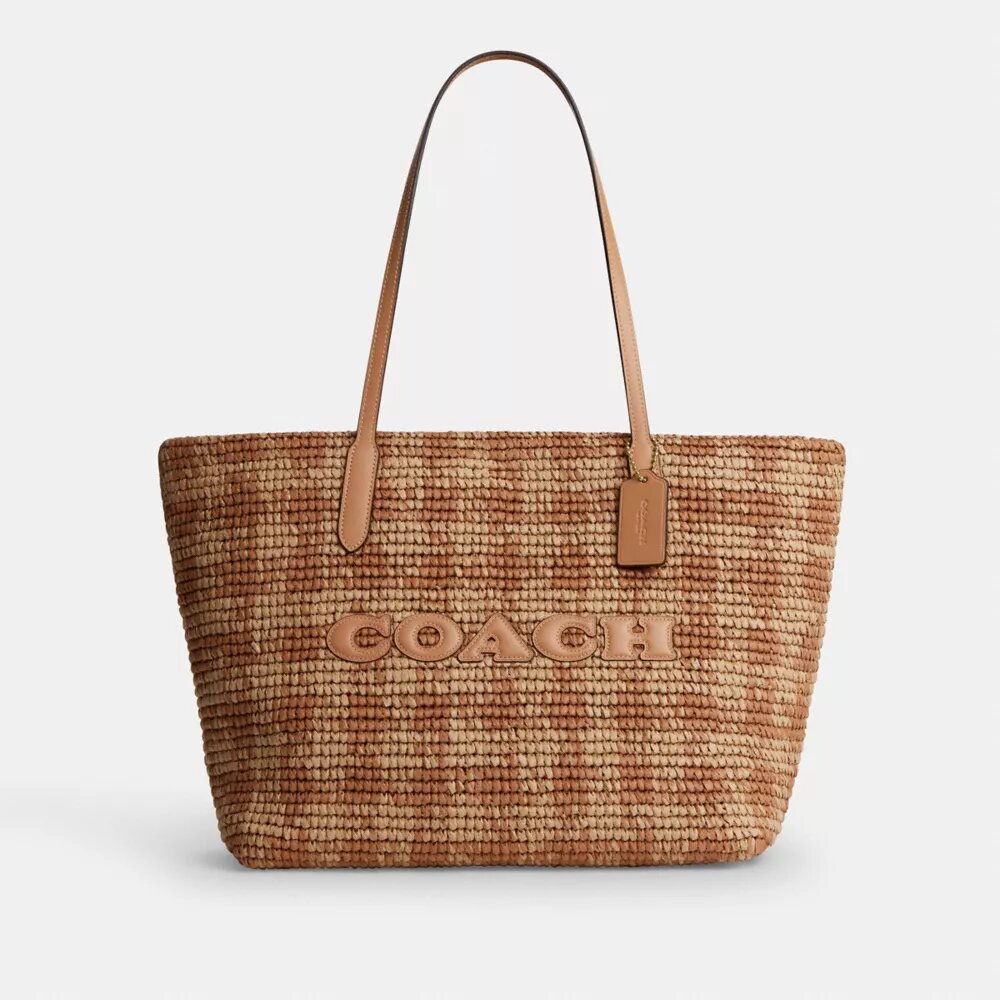 City-tote-veske med gingham-mønster