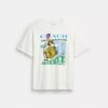 Collage Train T-shirt med avslappet passform i økologisk bomull