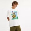 Collage Train T-shirt med avslappet passform i økologisk bomull