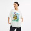 Collage Train T-shirt med avslappet passform i økologisk bomull