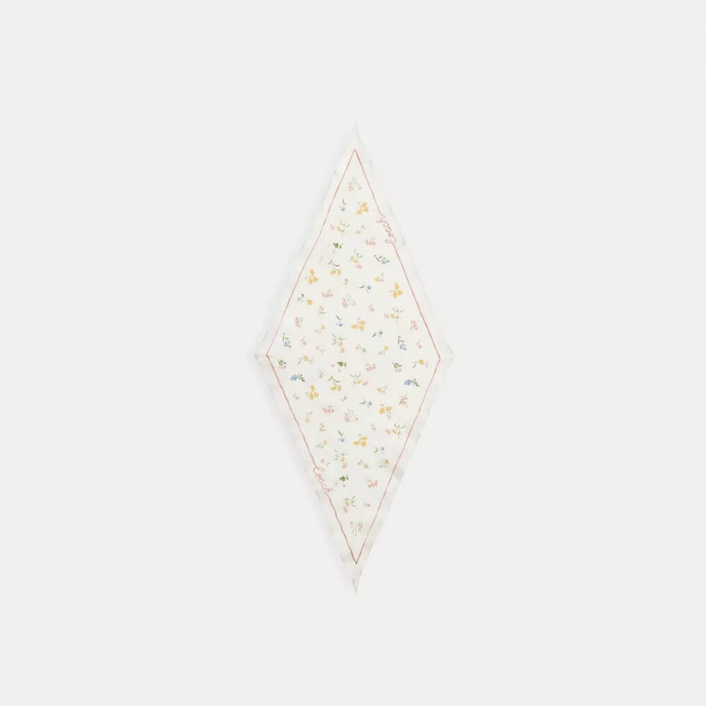Diamantskjerf i silke med uregelmessig blomstermønster