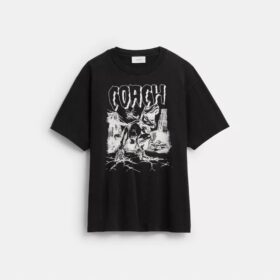 Dinosaur City avslappet T-shirt i økologisk bomull