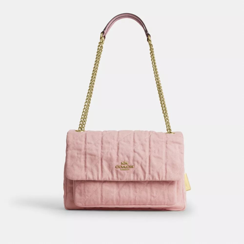 Elodie-crossbody-veske i «Loved Denim» med vattering