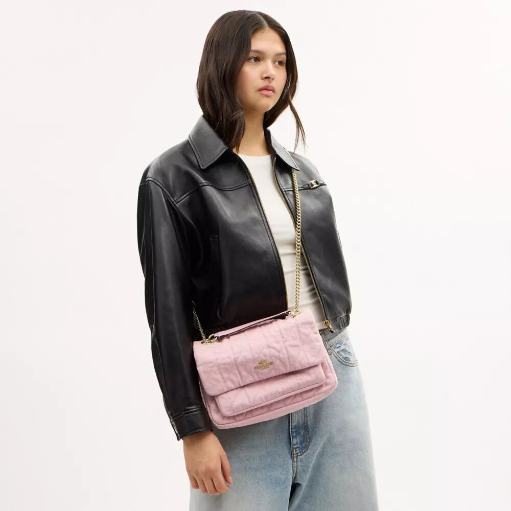 Elodie-crossbody-veske i «Loved Denim» med vattering