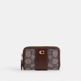 Essential liten kortholder med glidelås rundt i Signature Jacquard