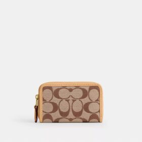 Essential liten kortholder med glidelås rundt i Signature Jacquard