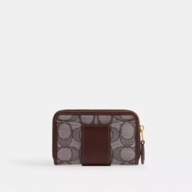 Essential liten kortholder med glidelås rundt i Signature Jacquard