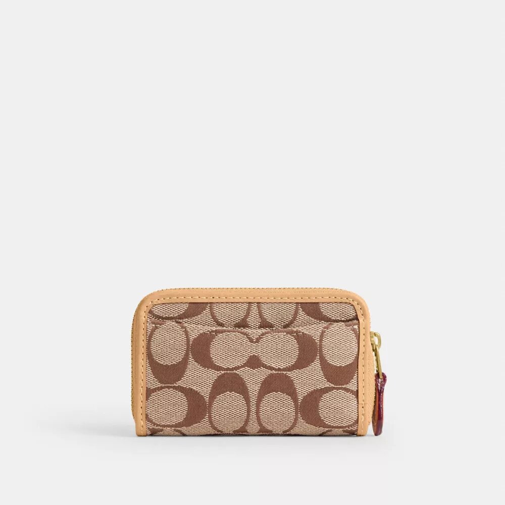 Essential liten kortholder med glidelås rundt i Signature Jacquard