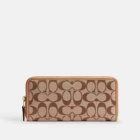 Essential Slim Accordion Zip Lommebok i vår signatur-jacquard