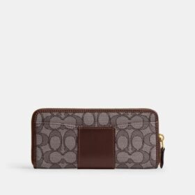 Essential Slim Accordion Zip Lommebok i vår signatur-jacquard