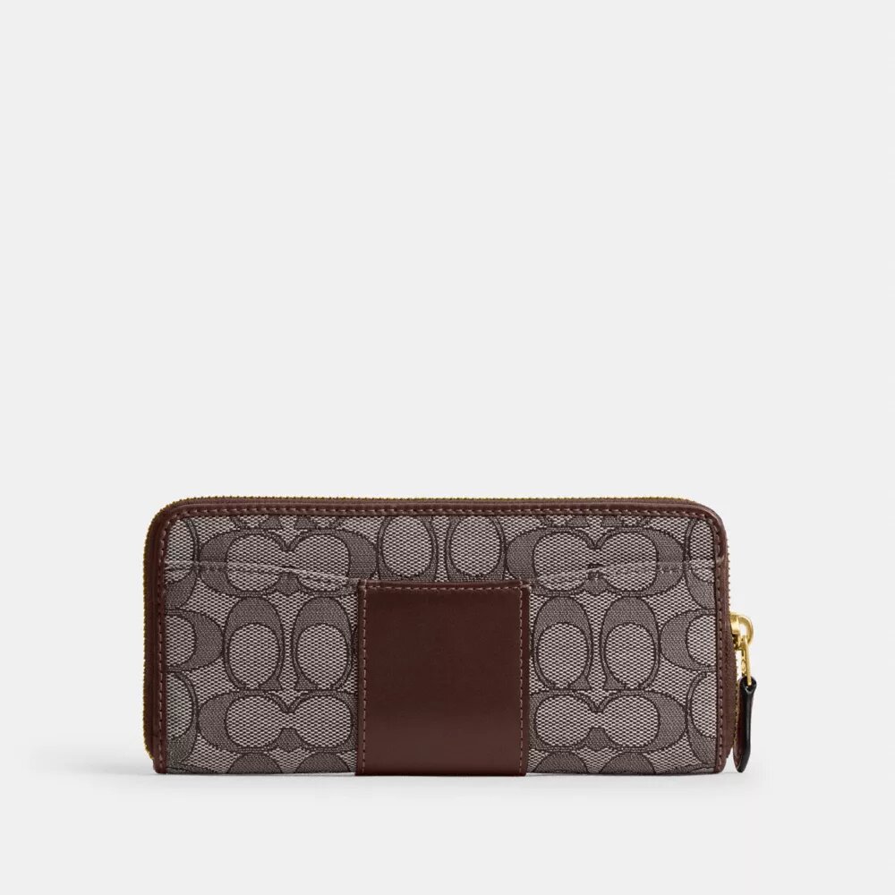 Essential Slim Accordion Zip Lommebok i vår signatur-jacquard