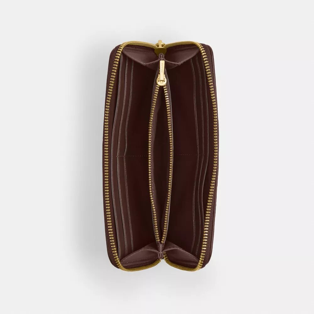 Essential Slim Accordion Zip Lommebok i vår signatur-jacquard