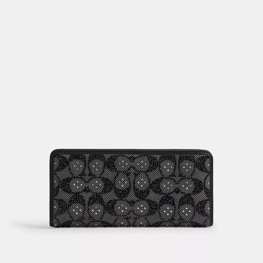 Essential Slim-lommebok i Crystal Signature-jacquard