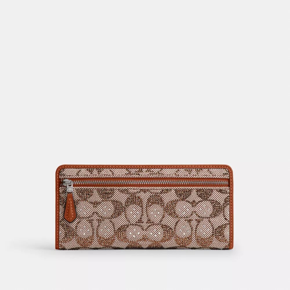 Essential Slim-lommebok i Crystal Signature-jacquard