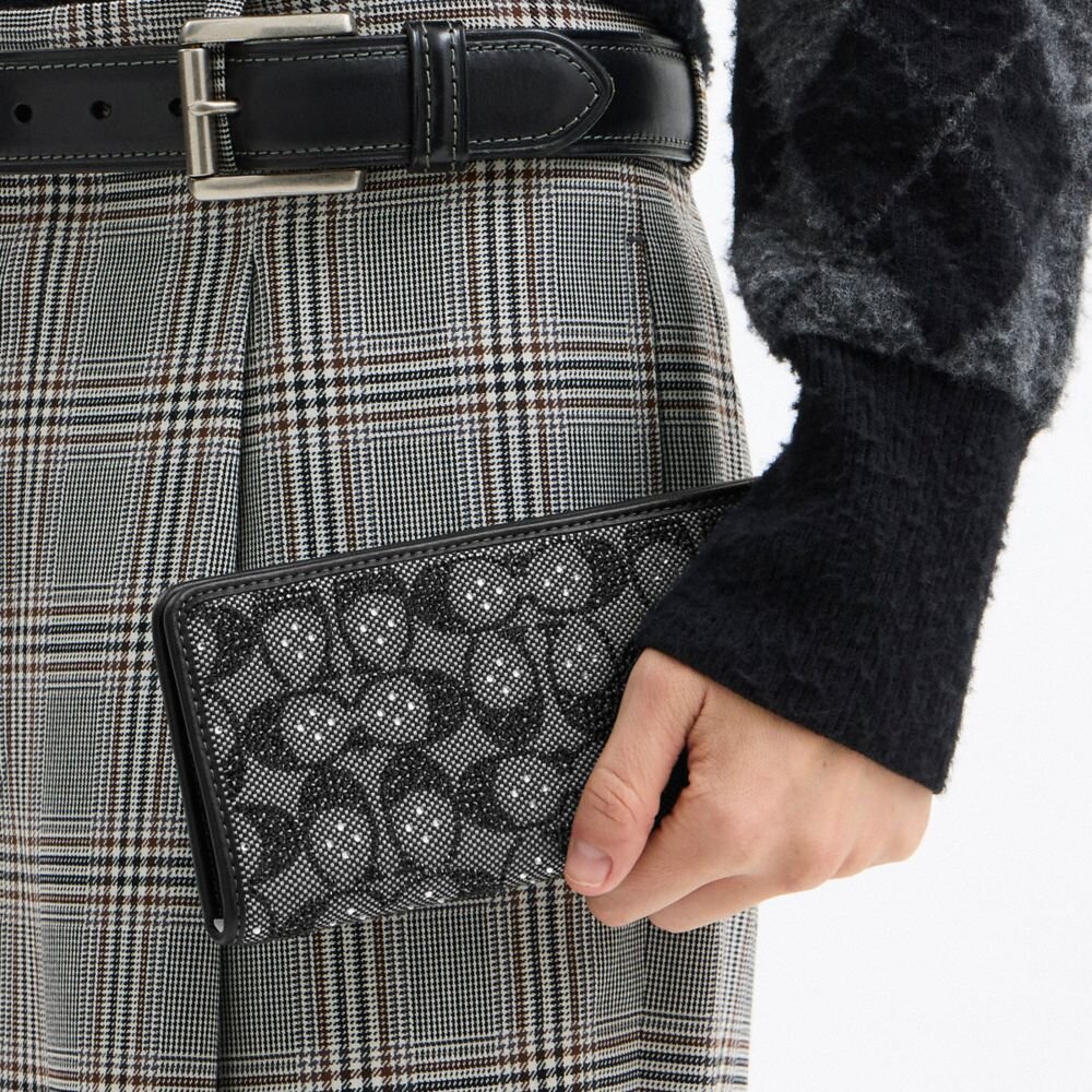 Essential Slim-lommebok i Crystal Signature-jacquard