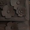 Etta liten skulderveske med klaff og blomsterapplikasjon