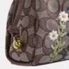 Faye-skulderveske i signatur-jacquard med blomsterbroderi