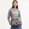 Faye-skulderveske i signatur-jacquard med blomsterbroderi