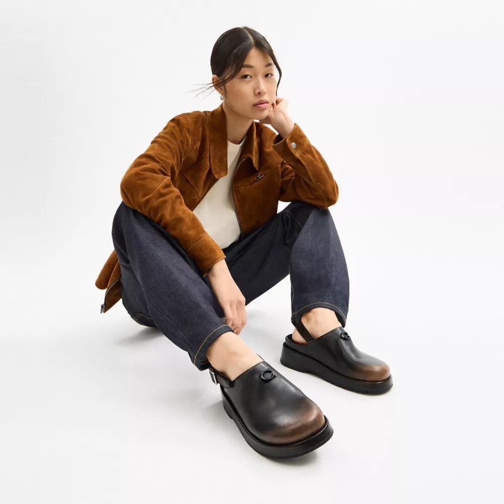 Formet Platå-klogs i «Loved Leather»
