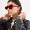 Geometriske solbriller i «cat eye»-stil