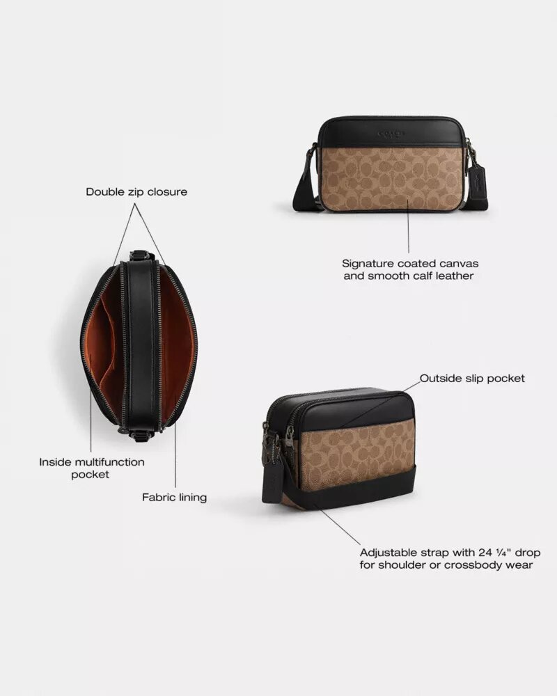 Graham-crossbody-veske i Signature Canvas